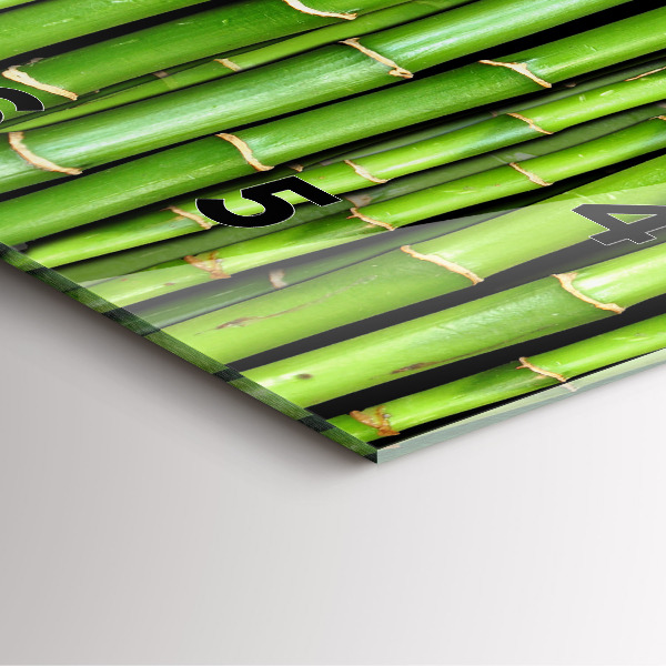 Ceas pătrat de perete din sticlă bambus asiatic