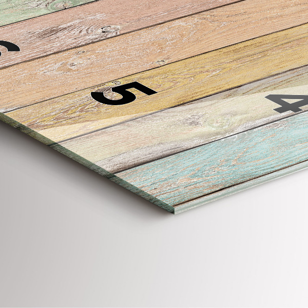 Ceas pătrat de perete din sticlă Plăci colorate