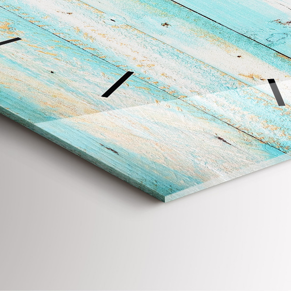 Ceas pătrat de perete din sticlă Placi albastre