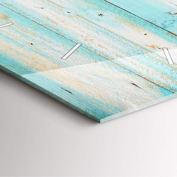 Ceas pătrat de perete din sticlă Placi albastre