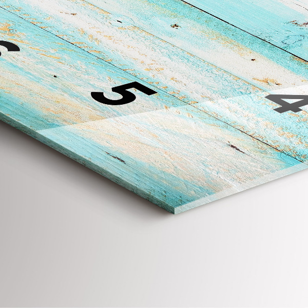 Ceas pătrat de perete din sticlă Placi albastre