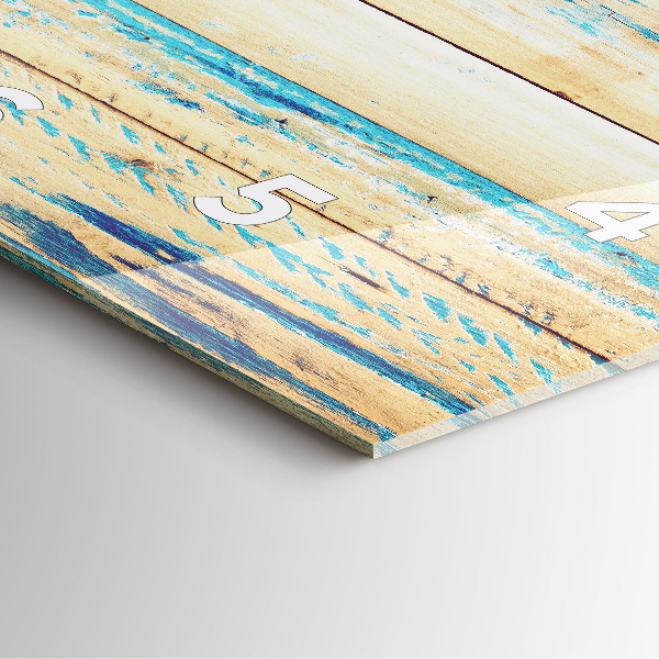 Ceas pătrat de perete din sticlă Lemn zgâriat