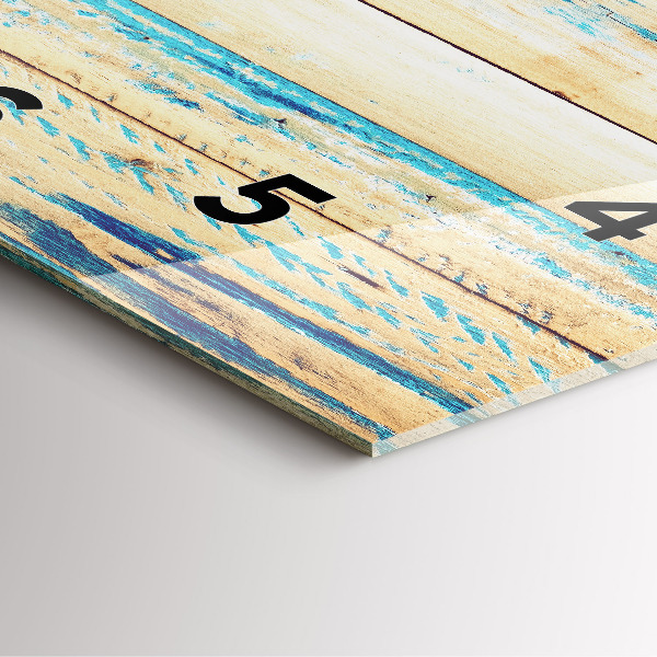 Ceas pătrat de perete din sticlă Lemn zgâriat