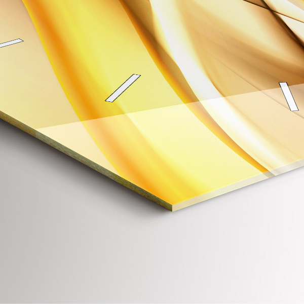 Ceas pătrat de perete din sticlă Abstracția valurilor