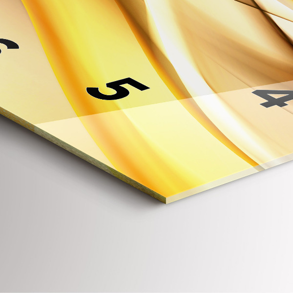 Ceas pătrat de perete din sticlă Abstracția valurilor