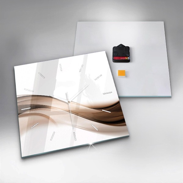 Ceas pătrat de perete din sticlă Abstracția liniilor