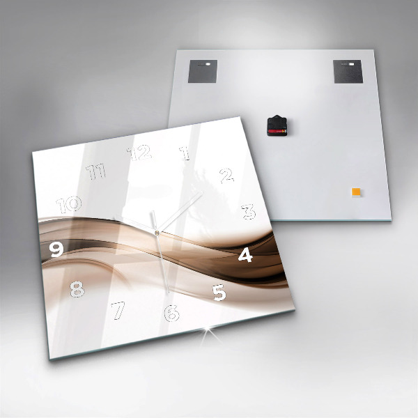 Ceas pătrat de perete din sticlă Abstracția liniilor