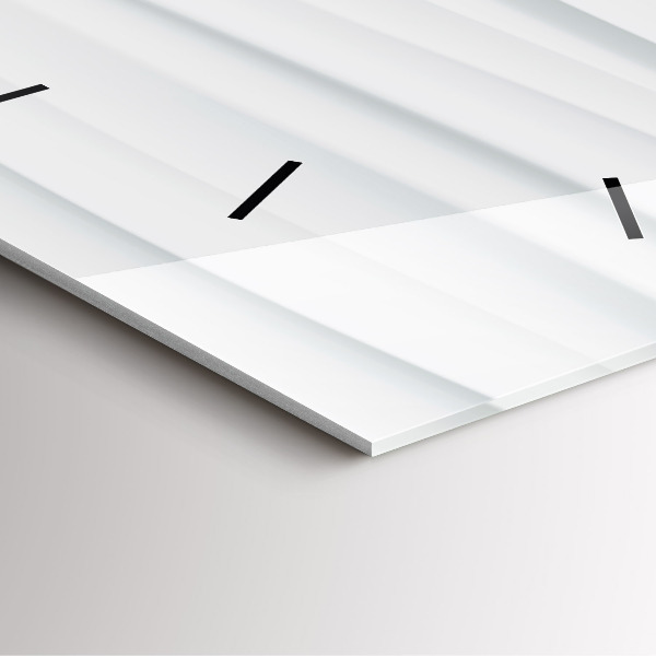 Ceas pătrat de perete din sticlă Textura valuri