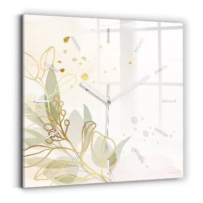 Ceas pătrat de perete din sticlă Abstracția pastelului