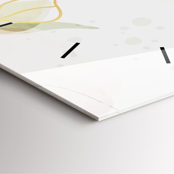 Ceas pătrat de perete din sticlă Abstracția pastelului