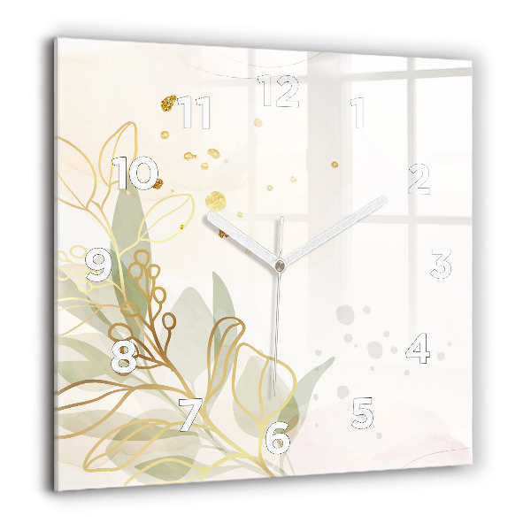 Ceas pătrat de perete din sticlă Abstracția pastelului