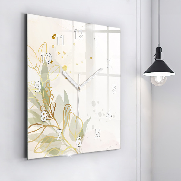 Ceas pătrat de perete din sticlă Abstracția pastelului