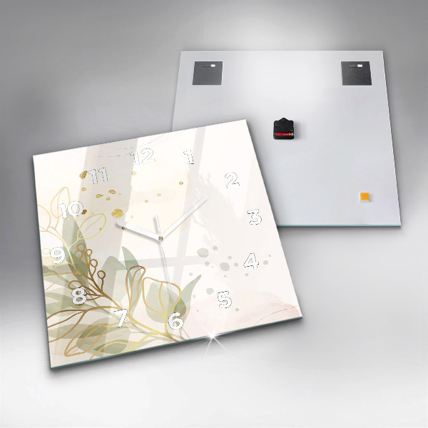 Ceas pătrat de perete din sticlă Abstracția pastelului