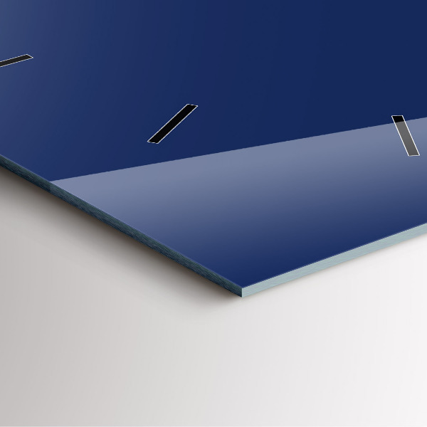 Ceas pătrat de perete din sticlă Culoare bleumarin