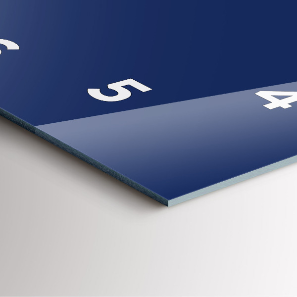 Ceas pătrat de perete din sticlă Culoare bleumarin