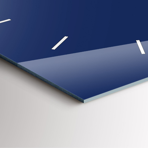 Ceas pătrat de perete din sticlă Culoare bleumarin