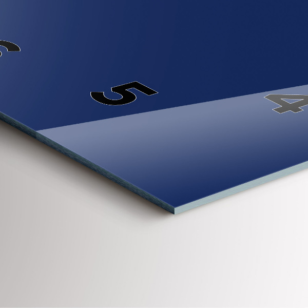 Ceas pătrat de perete din sticlă Culoare bleumarin