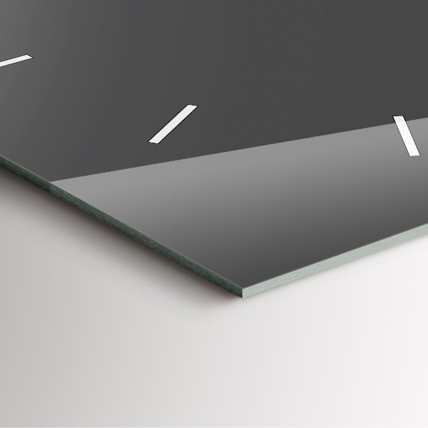 Ceas pătrat de perete din sticlă Culoare gri