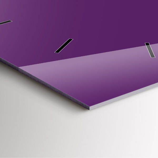 Ceas pătrat de perete din sticlă Violet