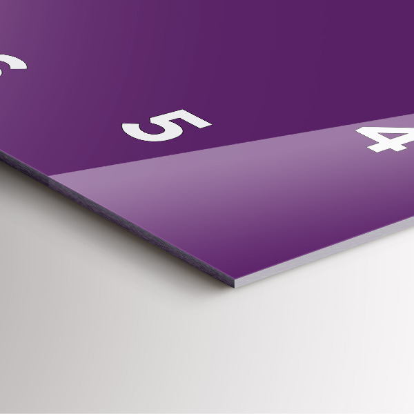 Ceas pătrat de perete din sticlă Violet