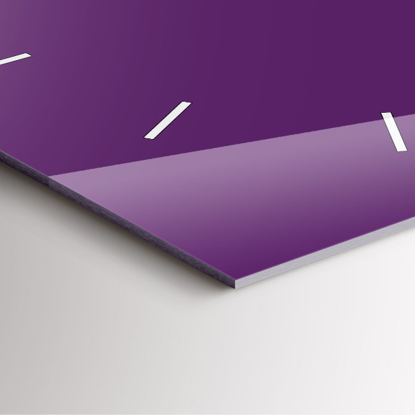 Ceas pătrat de perete din sticlă Violet