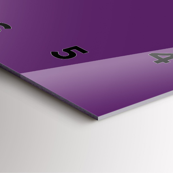 Ceas pătrat de perete din sticlă Violet