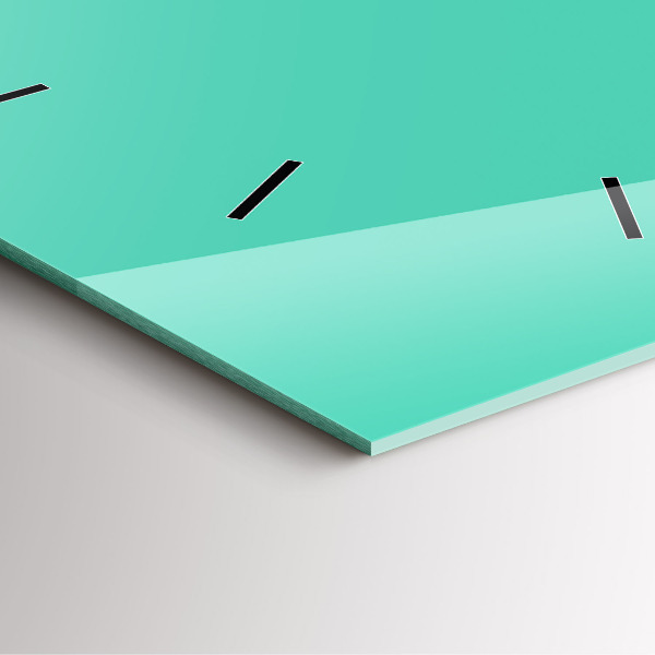 Ceas pătrat de perete din sticlă Turcoaz