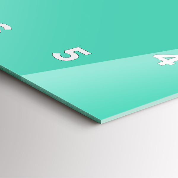 Ceas pătrat de perete din sticlă Turcoaz