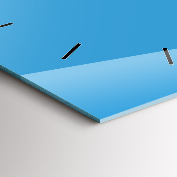 Ceas pătrat de perete din sticlă Albastru