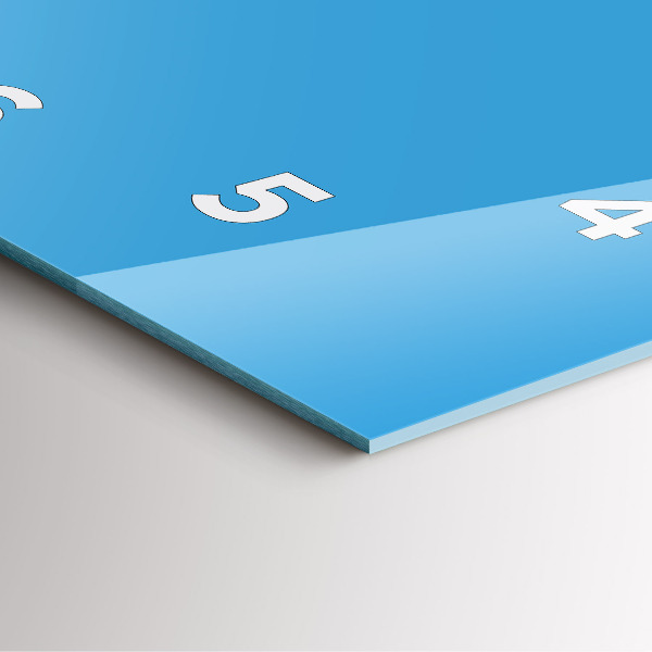 Ceas pătrat de perete din sticlă Albastru