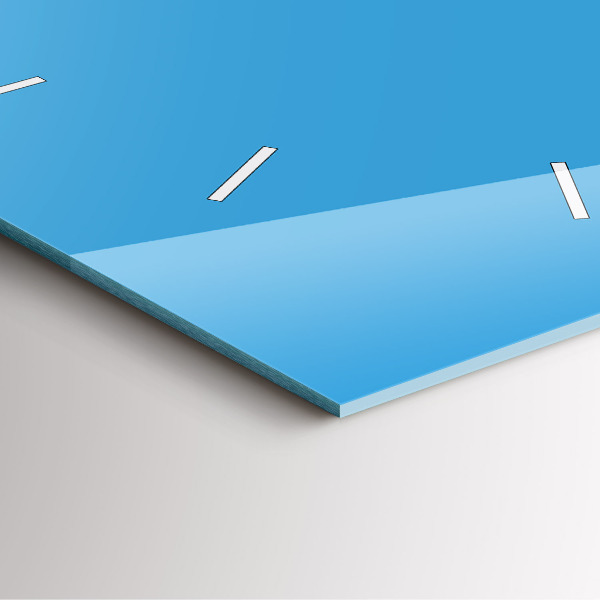 Ceas pătrat de perete din sticlă Albastru