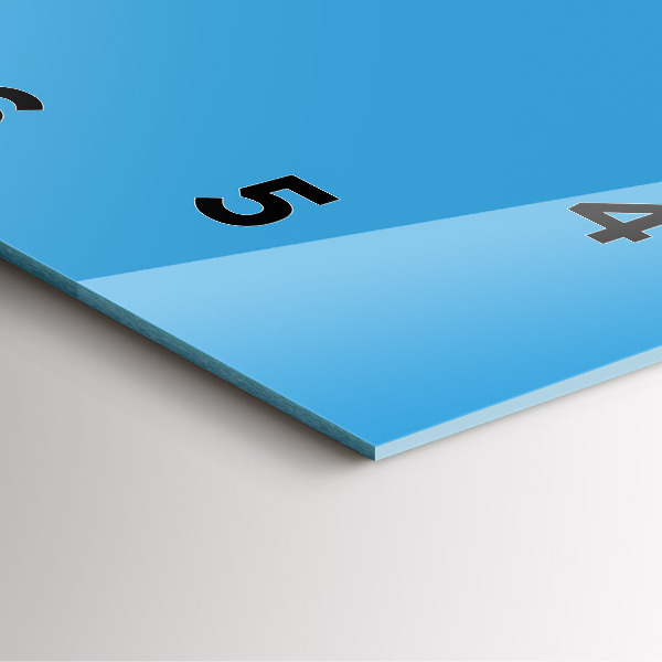 Ceas pătrat de perete din sticlă Albastru