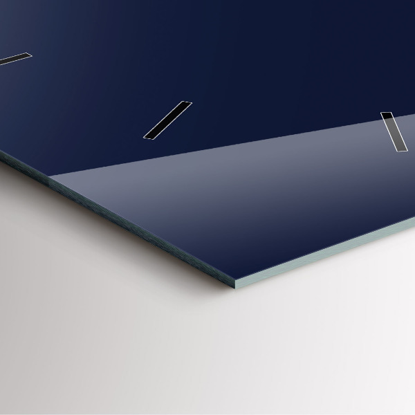 Ceas pătrat de perete din sticlă Albastru bleumarin închis