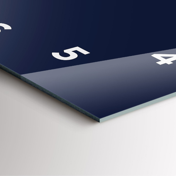 Ceas pătrat de perete din sticlă Albastru bleumarin închis