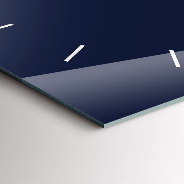 Ceas pătrat de perete din sticlă Albastru bleumarin închis