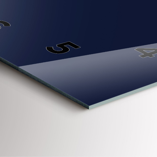 Ceas pătrat de perete din sticlă Albastru bleumarin închis