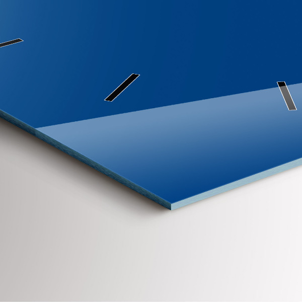 Ceas pătrat de perete din sticlă Albastru