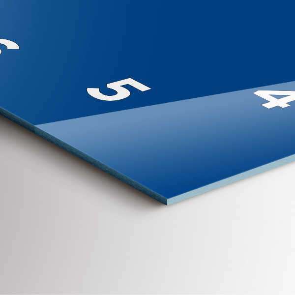 Ceas pătrat de perete din sticlă Albastru