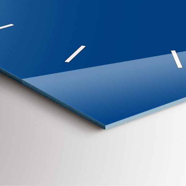 Ceas pătrat de perete din sticlă Albastru