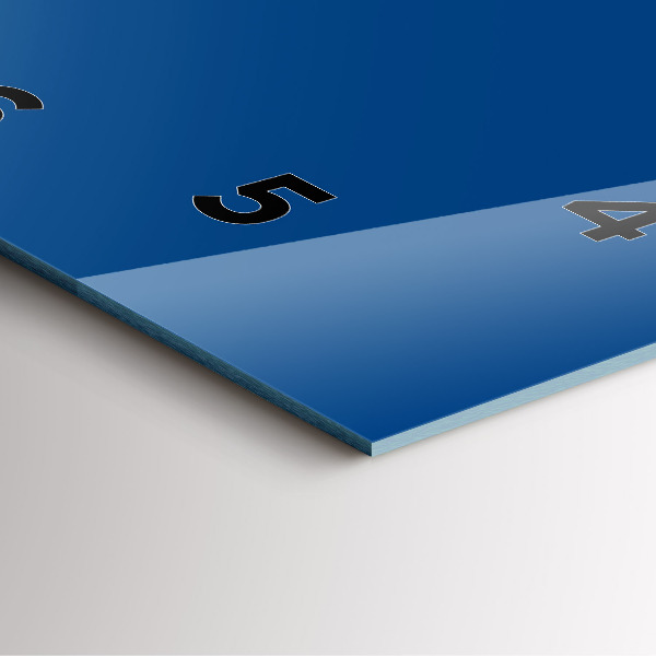 Ceas pătrat de perete din sticlă Albastru