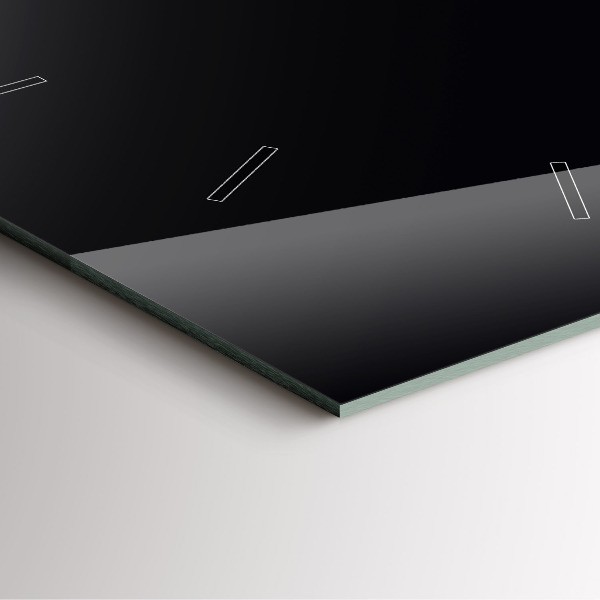 Ceas pătrat de perete din sticlă Negru