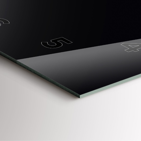 Ceas pătrat de perete din sticlă Negru