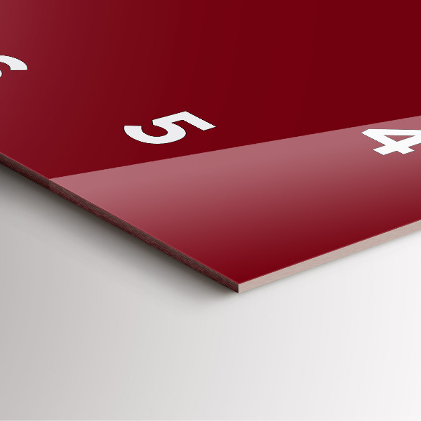 Ceas pătrat de perete din sticlă Burgundia