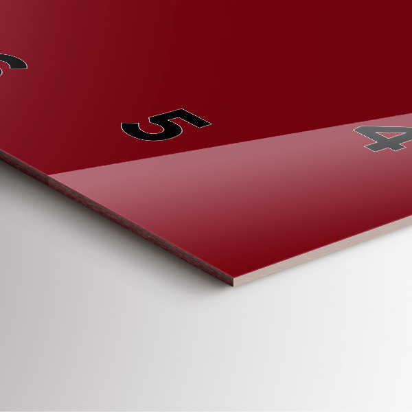 Ceas pătrat de perete din sticlă Burgundia