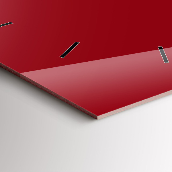 Ceas pătrat de perete din sticlă Roşu