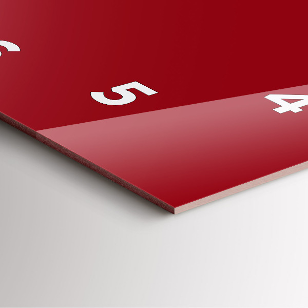 Ceas pătrat de perete din sticlă Roşu