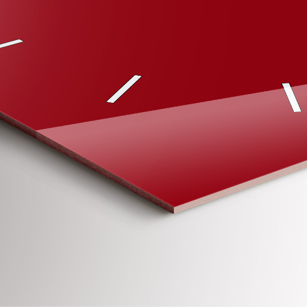 Ceas pătrat de perete din sticlă Roşu