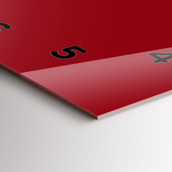 Ceas pătrat de perete din sticlă Roşu