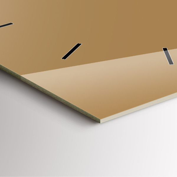 Ceas pătrat de perete din sticlă Bej