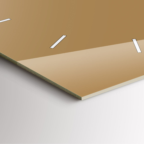 Ceas pătrat de perete din sticlă Bej